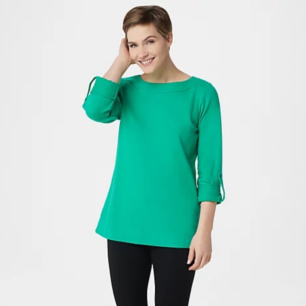 Denim and Company french terry 3/4 sleeve top